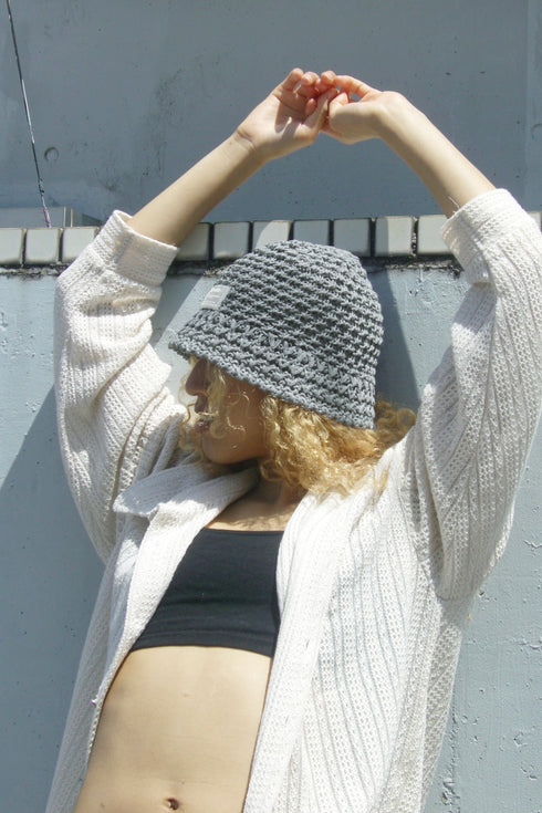SUMMER STRAW HAT -GRAYISH BLUE-